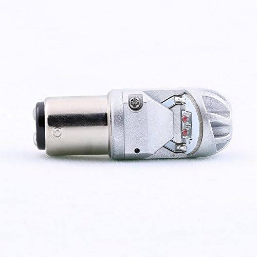 Lumiplux 1157 BAY15D 12V 24V Red LED Car Light Bulb 4X5W XBD High Power for Brake Light (Pack of 2)