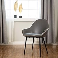 Glitzhome Mid Century Arm Dining Room Chairs For Kitchen Modern Gray Chairs Set Of 2 Amazon Sg Home