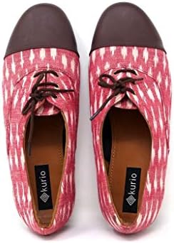 Kurio Designs Women's Red with Vegan Material and Eco-friendly Pair of Amaranth Casual Flat Shoes -5 UK-India/6 US/37 EU