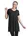 Come Together California CTC WT1057 Womens V Neck Short Sleeve Pleats Tunic Top XL Black