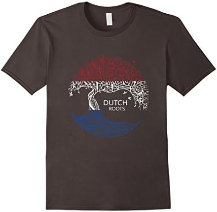Mens Dutch Roots Flag Pride Tree Netherlands T-Shirt 2XL Asphalt