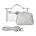 Yocatech Clear Crossbody Messenger Shoulder Bag Purse for Women Adjustable Strap, NFL Stadium Approved (Grey (2 bags))