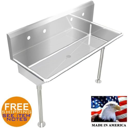 INDUSTRIAL 2 STATION, MULTIUSER WASH UP HAND SINK 48"SL