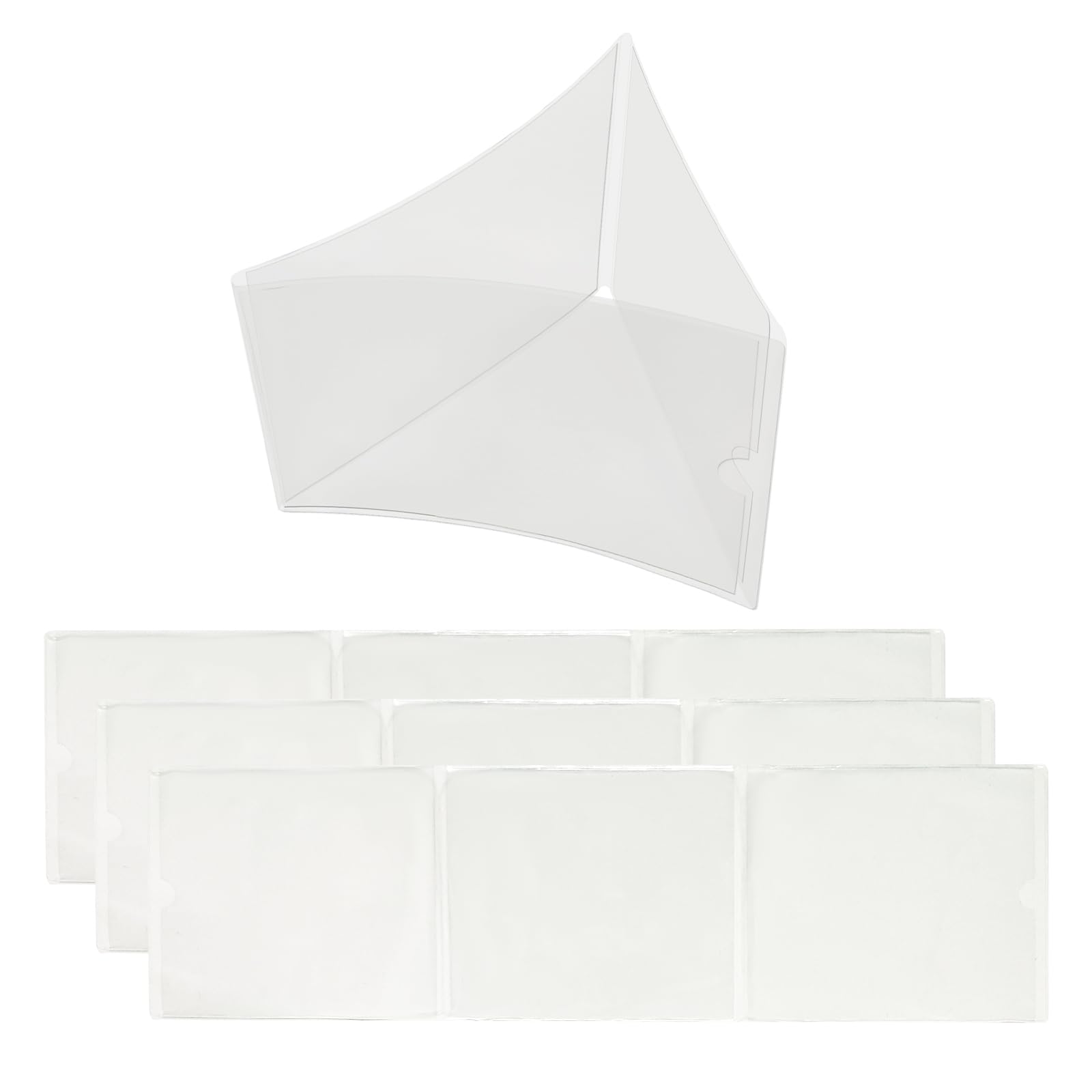 Photo 1 of Mahjong Card Sleeve Holder, Compatible with Large Card 6 1/8in X 4 3/4in, Durable Tri Fold Protector, Clear Plastic Sleeves, Mahjong gifts (4Pack)