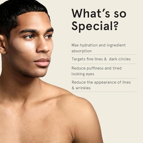 BRO MASK Under Eye Patches for Men with Hydrogel (6 pairs) - Anti-Aging Korean Eye Masks for Dark Circles and Puffiness- Puffy Under Eye Treatment - Perfect Skin Care Stocking Stuffers for Men