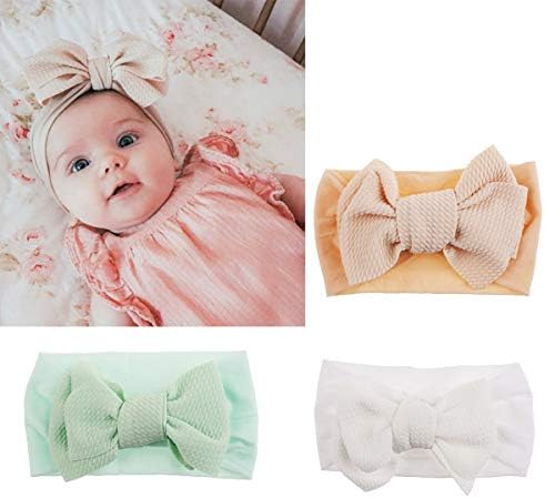 Baby Girl Nylon Bow Headband Knot Nylon Turban Elastic Head Wraps Hairband For Newborn Infant Toddle