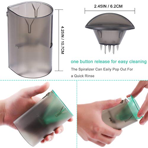 Handheld Spiral Slicer(2nd Generation) - FDA Certified & All-round Protection Detachable Clear Heavy Duty Compact Veggie Spiral Cutter,Easy-Use Vegetable Zucchini Pasta Spaghetti Maker - Thumbnail 6