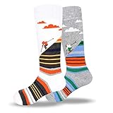 Ski Socks Kids Winter Warm Thermal Snow Socks, Skiing Snowboarding Skating for Toddler Boys and Girls (2 Pairs or 3 Pairs)