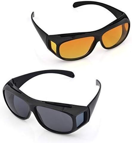 Dankhara Brothers HD Vision Unisex Set of 2 Day and Night Riding Sunglasses Goggles Dankhara Brothers HD Vision Unisex Set of 2 Day and Night Riding Sunglasses Goggles