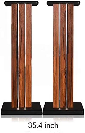 GDHD M3 Authentic Wooden Bookshelf Speaker Stand Pair with Energy Absorbing Design Idea for Home Theater System Karaoke System (Cherry Wood, 35.4 Inch)