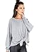 SweatyRocks Women's Oversized Knot Front Long Sleeve Sweatshirt Grey S