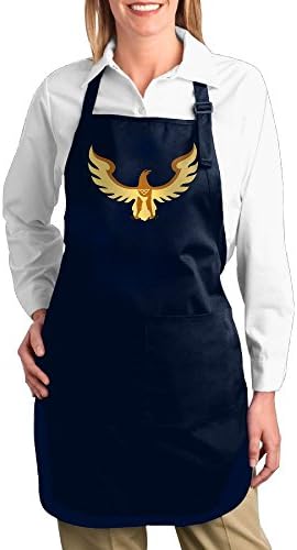 Dogquxio Cartoon Eagle Kitchen Helper Professional Bib Apron With 2 Pockets For Women Men Adults Navy