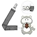 Numu Baby Teething Toys: 100% Silicone teether with Pacifier Clip/Holder for Infants & Toddlers, Best for Sore Gums Pain and Baby Teething Relief, BPA Free and Freezer Safe. Grey Raccoon