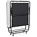 Best Choice Products Twin Folding Rollaway Cot-Sized Mattress Guest Bed w/ 3in Memory Foam, Locking Wheels, Steel Frame - Black