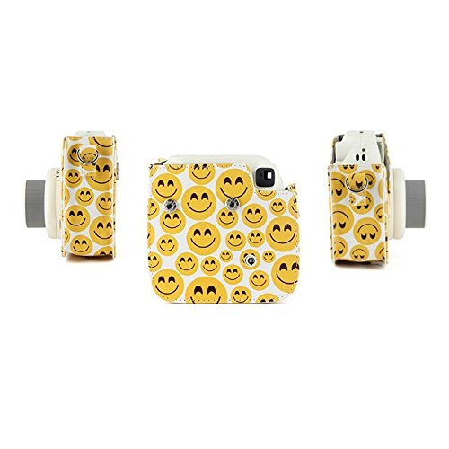 image for Hurricane Retro Vintage Smile Face PU Leather Case Bag For Fujifilm In