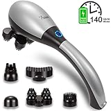 Cordless Percussion Handheld Neck Massager - Rechargeable Wireless Deep Tissue Back Massagers for Muscles, Shoulders, Foot & Legs,Full Body Pain Relief- Christmas Gifts for Men/Women- 2-Year Warranty.