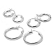 Sterling Silver 3 Pair Thick Silver Hoop Earrings High Polished Round-Tube Click-Top Hoop Earrings 3mm Wide Silver Flashed