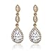 A+O Elegant Teardrop Cubic Zirconia Crystal Earrings in Silver, Gold, Rose Gold (Gold)