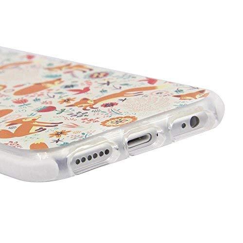 Cute Protective Kid Case for iPhone 6s 6 7 8 (White, with Glass Screen Protector) by LFX Tech