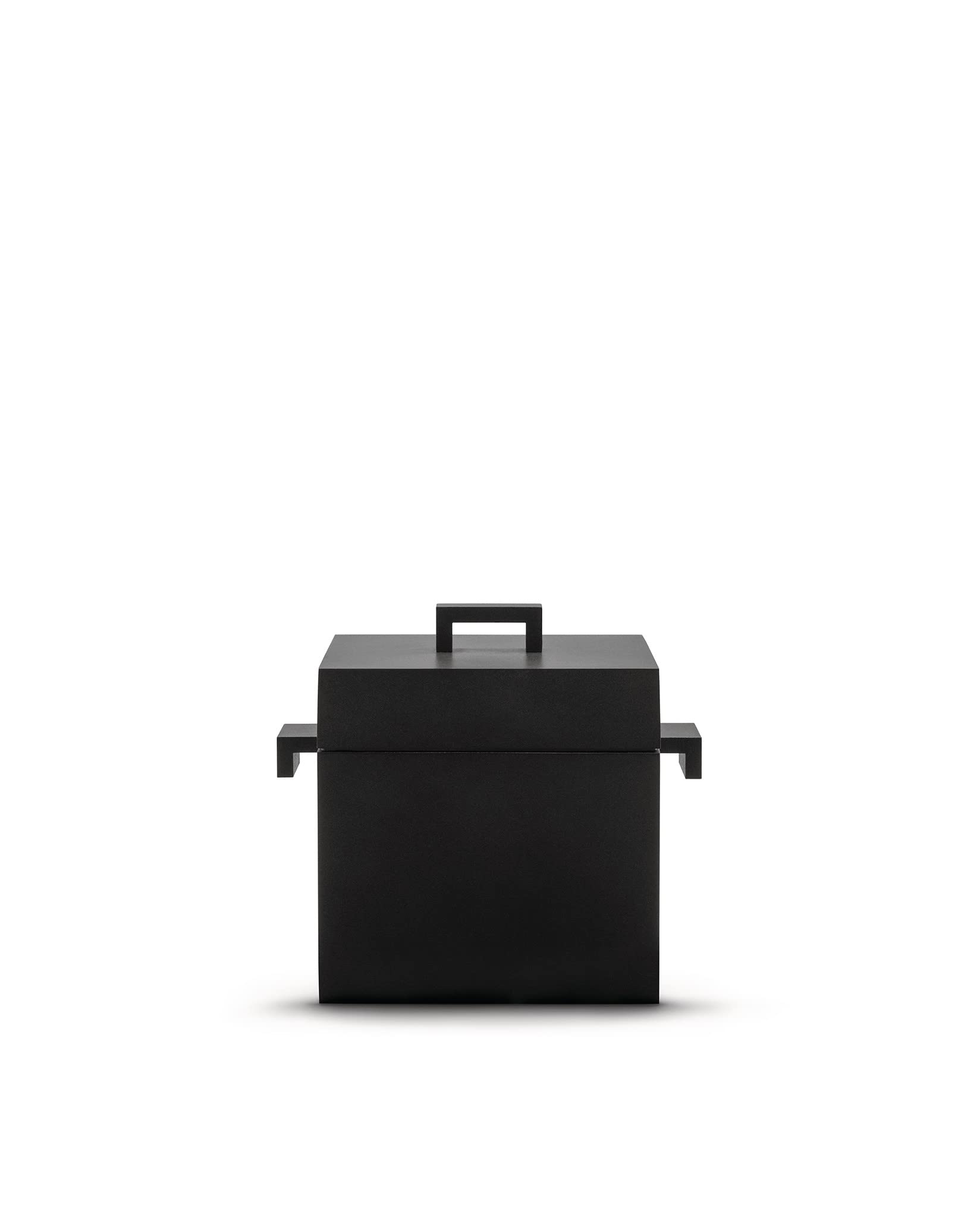 Alessi la Cubica AR03 - Design Aluminum Casserole with Square Base with Non-stick Coating and Magnetic Steel Bottom, Black