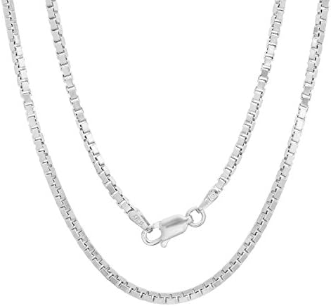 Sterling Silver 2 mm Italian Box Chain, 18 Inch