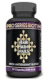 Biotin Hair Growth Pills to Grow Hair Longer Faster in Women & Men, Antioxidant Rich Hair Loss Supplements for Radiant Skin and Wrinkle Prevention All Natural | 30ct/3,000 mcg Pro Series Biotin Avant