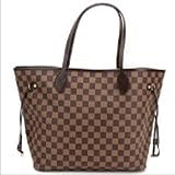 Designer Inspired White Canvas Damier Azur Neverfull Handbag and Clutchbag