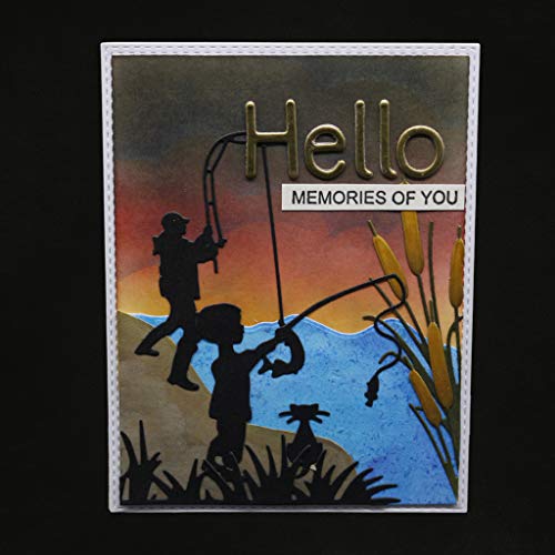 Itlovely Fishing Metal Cutting Dies Stencil DIY Scrapbooking Album Stamp Paper Card Embossing Craft Decor