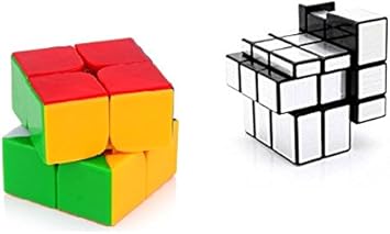 Mayatras Combo of 2X2 High Speed Stickerless Speedy Rubik Magic Puzzle Cube & 3x3x3 Silver Mirror Speed Cube