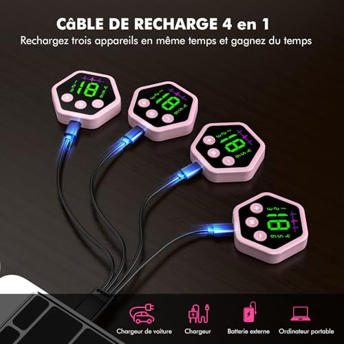 iWarmbase Electrostimulator Muscle Stimulator, Abs, Bodybuilding Device, 6 Modes and 19 Intensities Belt Bodybuilding Electrostimulation, for Abs/Arms/Legs/Buttocks, Men and Women