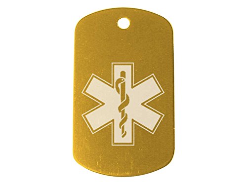 Light Gold Dog Tag Only No Chain EMS Star
