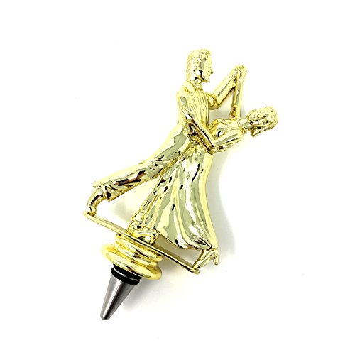 Ballroom Dance Wine Bottle Stopper - Handmade with Stainless Steel Base and Repurposed Trophy Top