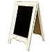 MyGift Small Wood A-Frame Double-Sided Chalkboard Sign, Whitewashed Table Top Rustic Message Board