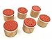 6 Pcs Flower Pattern Round Wooden Rubber Stamp for Scrapbooking and Wedding Invitation Cards (Flower Design)