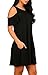 PCEAIIH Women's Short Sleeve Cold Shoulder Tunic Top Swing T-Shirt Loose Dress with Pockets (Medium, Black, m)