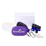 Young Living Essential Oil Key Chain Kit - With 8 5/8 Dram (2 ml) Vials, 1 Orifice Reducer Removal Tool, 8 Pipettes & 8 Blank Lid Stickers (Purple)