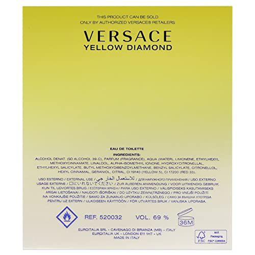 Yellow Diamond by Versace for Women 3.0 oz Eau de Toilette Spray
