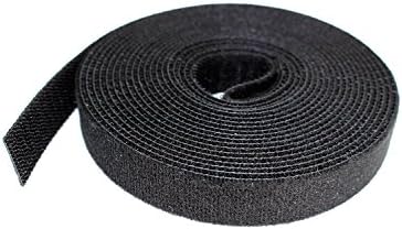 Fastening Tape 5M,KeerSen Hook and Loop Reusable Fastening Self Adhesve Cable Ties(Double-sided,Black)