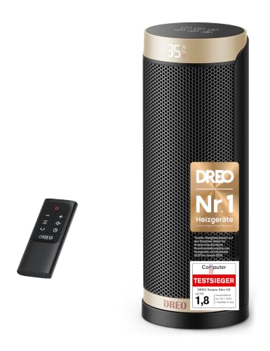 Dreo Heizlüfter Energiesparend, PTC Keramik Heizlüfte Leise, 70° Oszillierend Elektroheizung mit Fernbedienung, 12-Std-Timer, 3 Modus 3 Geschwindigkei