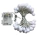 echosari [Remote & Timer 16 Feet 50 LED Outdoor Globe String Lights 8 Modes Battery Operated Frosted White Ball Fairy Light(dimmable, Ip65 Waterproof, Multicolor)