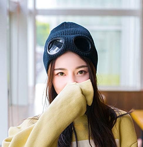 Amazon Co Jp ファッションダブルユース肥厚冬ニット帽子暖かいビーニースキーキャップ取り外し可能なメガネ用男性女性キャップ 服 ファッション小物