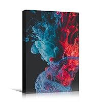 Canvas Wall Art Colored Gas Abstract Colorful Decorative Elements Mixed Media Multicolor Swirly - 12x18 inches