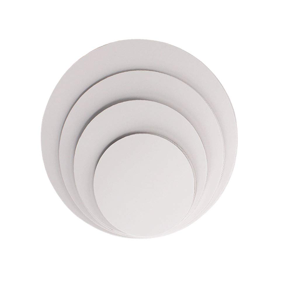 YBCPACK 24Pcs White Cake Boards, Uncoated Cardboard Cake Circles, 4 Sizes (6/8/10/12 Inch) – Sturdy Food-Safe Base for Stacking, Tiered Cakes & Pizza – Ideal for Wedding, Birthday