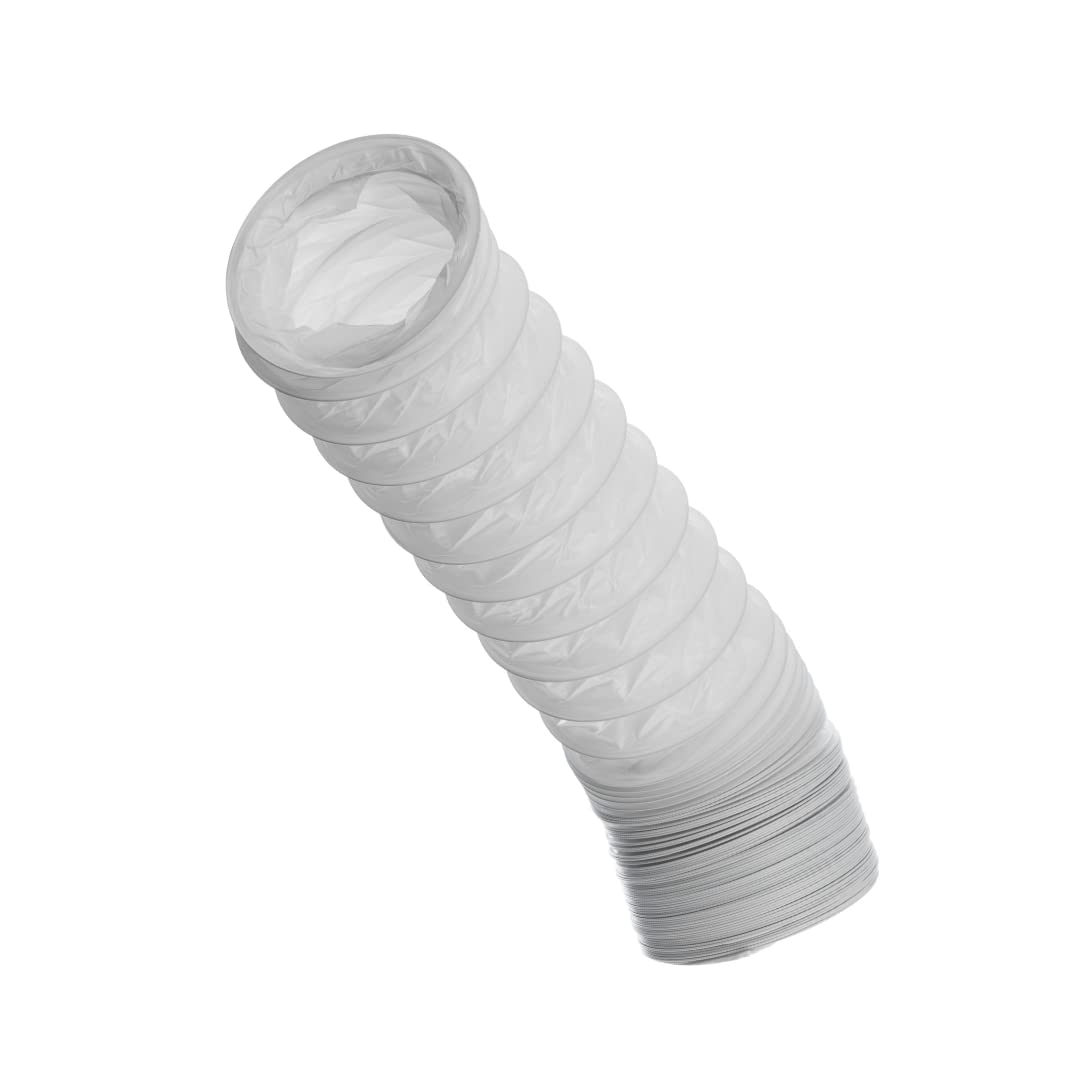 100mm (4 inch) x 3 metre - PVC Flexi Hose - White Universal Tumble Dryer - Cooker Hood - Extractor Fan - Air Conditioner Hose