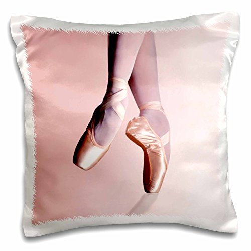 3dRose Ballet Slippers - Pillow Case, 16 by 16-Inch (pc_1277_1)