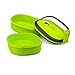 D'Eco Microwavable Lunch Box- Stacking Two Tier Tiffin with Vacuum Seal Lid with carrying handles- BPA Free
