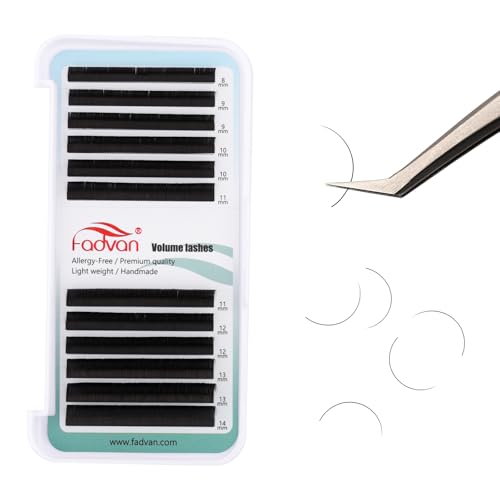 Eyelash Extensions Individual Lashes 0.20 C curl 8-14mm Mix Classic Lash Extensions FADVAN Single Volume Fan Eyelashes Professional Matte Black Semi Permanent Soft Natural for Salon (Mix 8-14) — image 1
