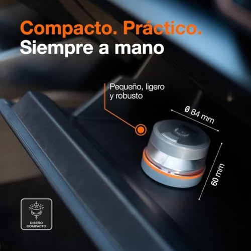 LEDguardian Road Flare Signal V16 IoT, luz de Advertencia LED certificada DGT 3.0, Uso obligatorio en España, 1900K, localización en Tiempo Real