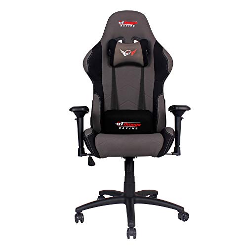 GT-Omega-Pro-Racing-Sedia-da-ufficio-in-tessuto-colore-grigio-e-nero