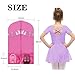 Univivi Dance Costume Bags Foldable 36 inch for Dance Competitions Garment Bag, with 2 Zipper Mesh Pockets and Clear Window, for Storage or Travel Set of 3 （Pink）
